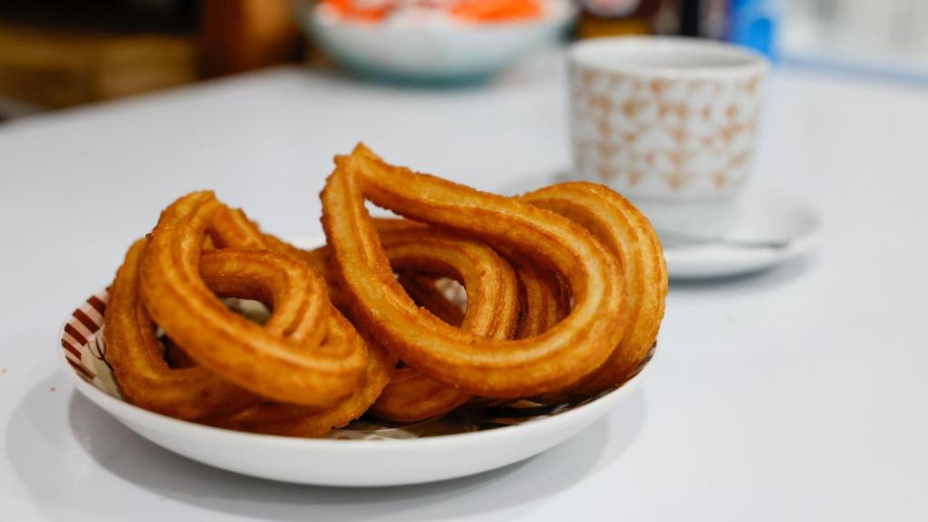 Primer plano de los churros de Isabel.