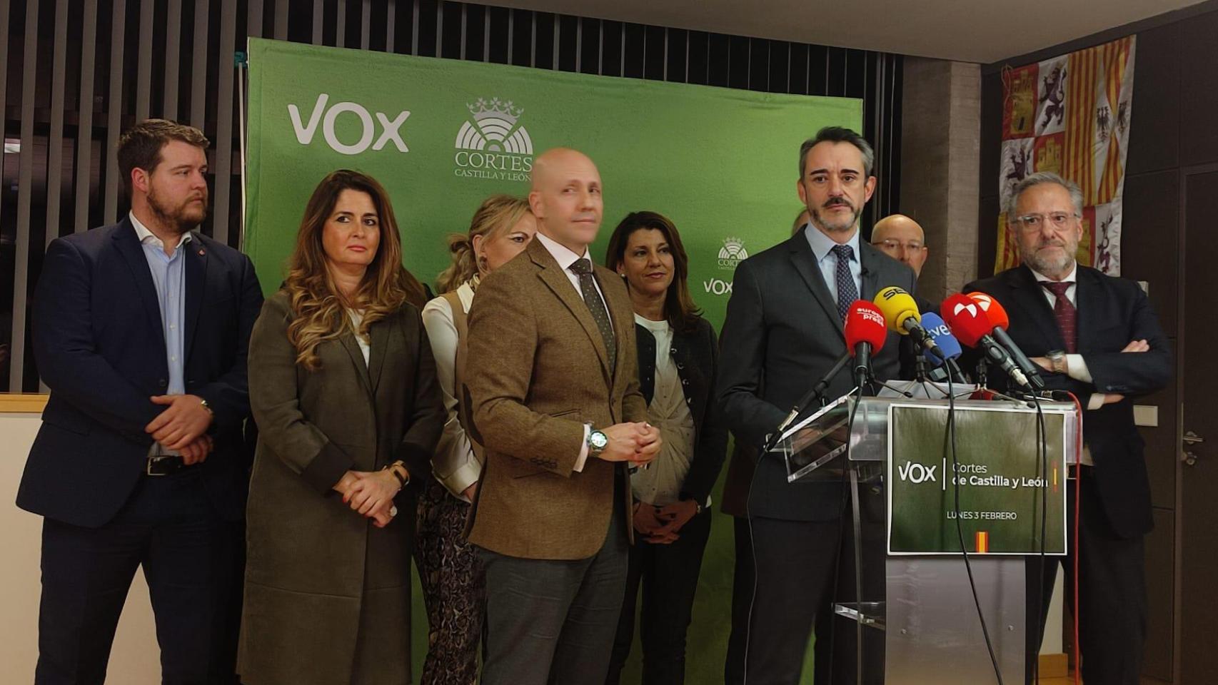 Los procuradores de Vox en las Cortes de Castilla y León, en una imagen de archivo