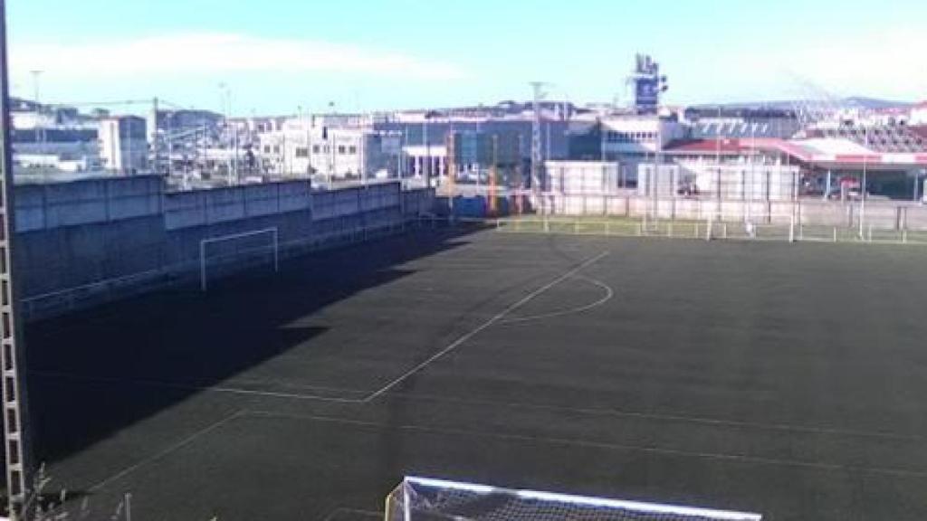Imagen aérea del campo de fútbol de A Gándara.