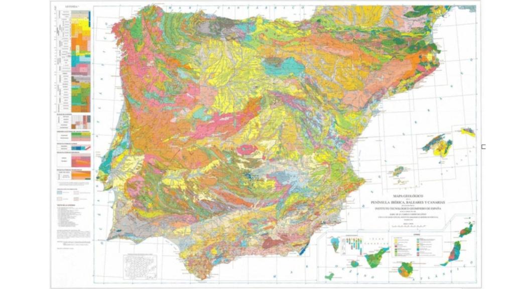 Fig. 1. Mapa Geológico de España a escala 1:100.000 (año 1994). Fuente: Ministerio de Agricultura, Alimentación y Medio Ambiente.