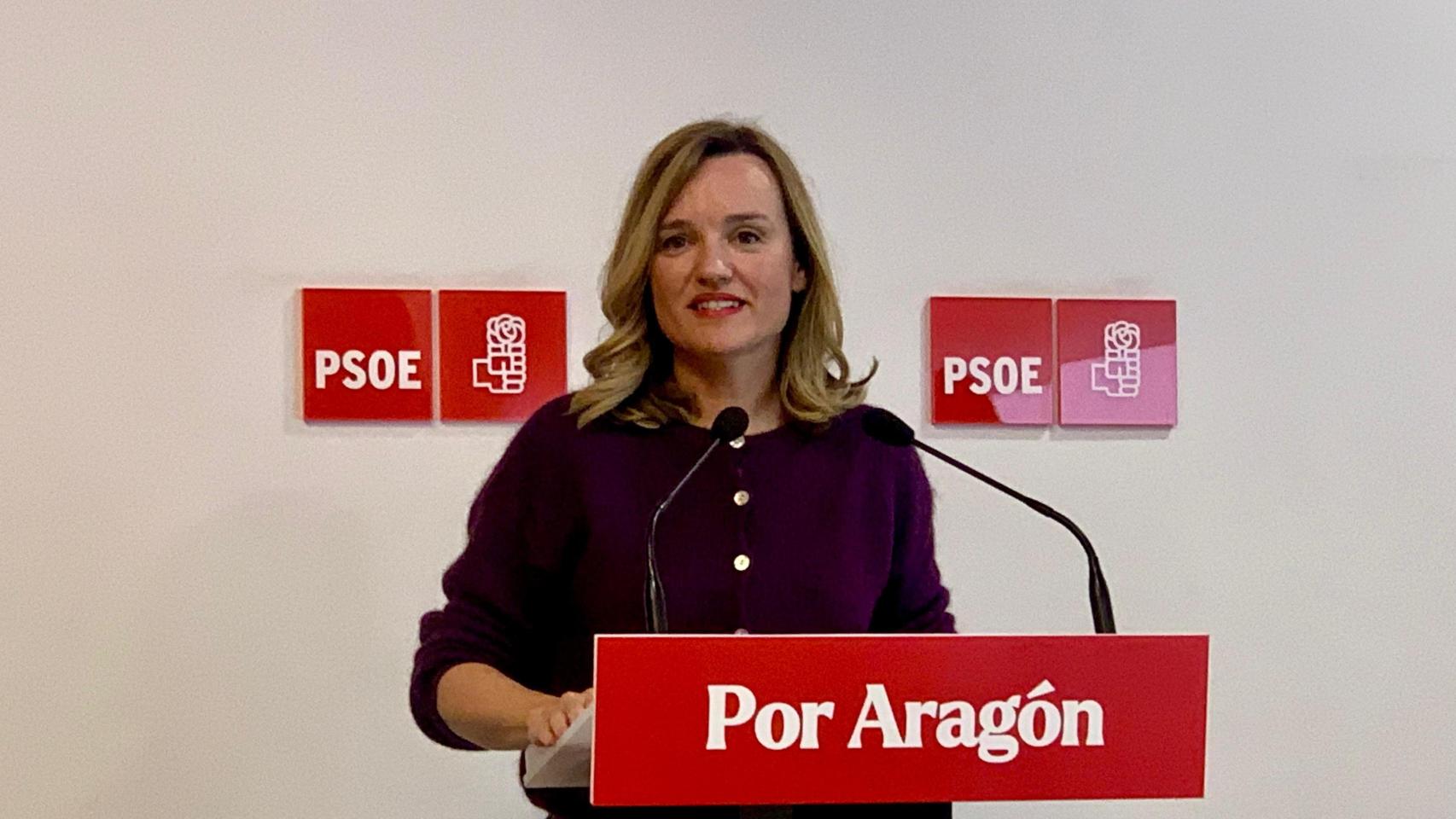 Alegría, este lunes en la sede del PSOE-Aragón.
