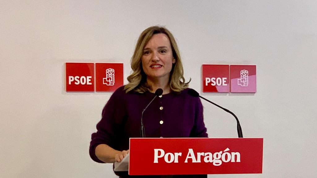 Alegría, este lunes en la sede del PSOE-Aragón.