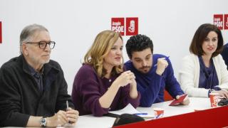 Pilar Alegría, este lunes con su Ejecutiva en Zaragoza.