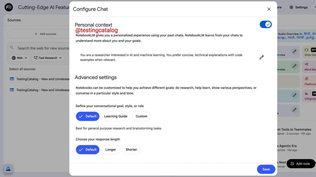 Personal Intelligence en NotebookLM