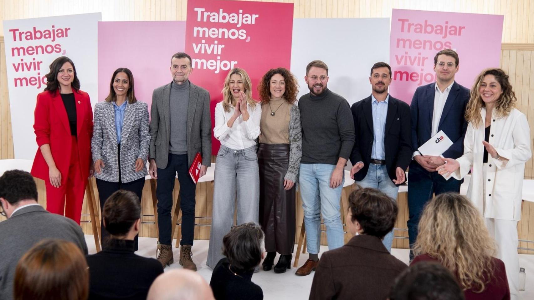 Cumbre de Sumar el pasado 17 de enero con varios ministros y portavoces que integran la coalición.