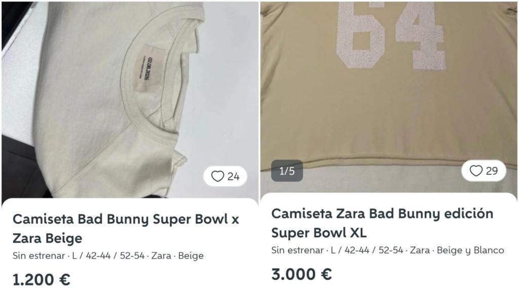 Anuncios en Wallapod de la camiseta de Bad Bunny