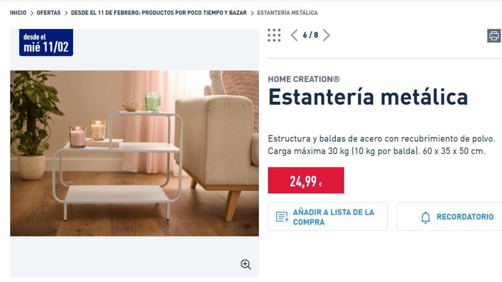 Estantería metálica.