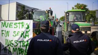Tractorada en protesta por el campo en una imagen de archivo.