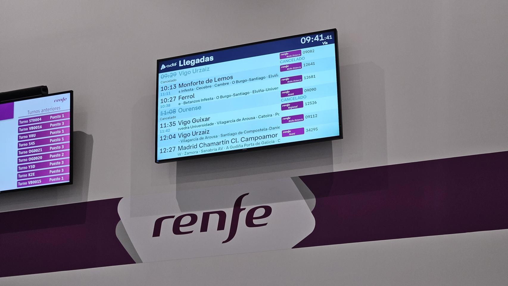 Trenes cancelados este martes en A Coruña.