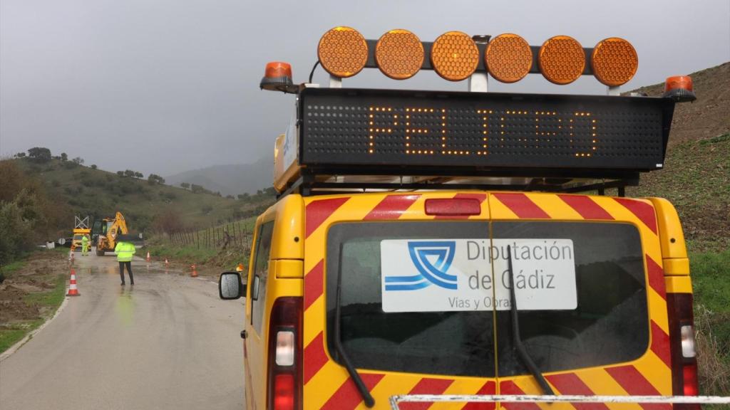 Carreteras del entorno de Grazalema afectadas por las borrascas.