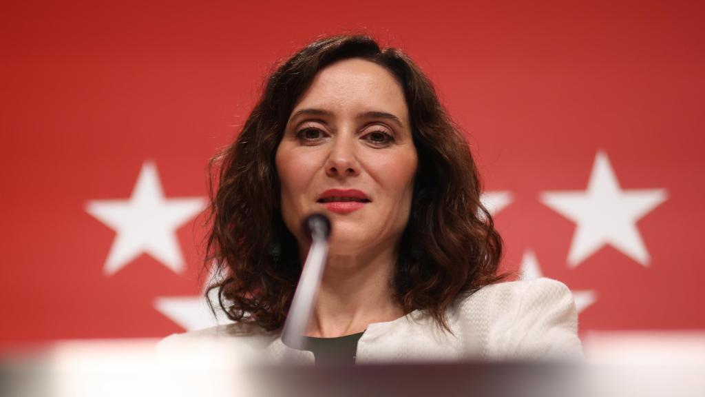 Isabel Díaz Ayuso durante una comparecencia.