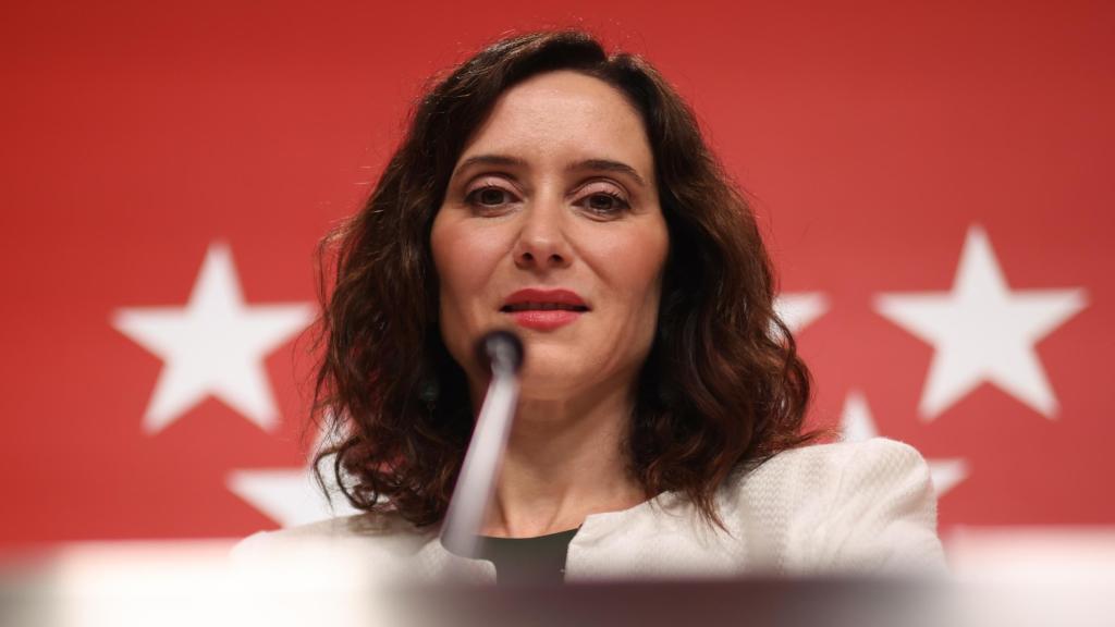 Isabel Díaz Ayuso durante una comparecencia.