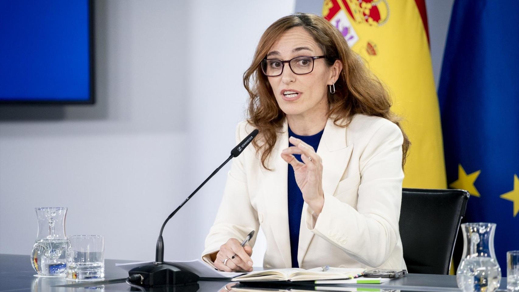 Mónica García, ministra de Sanidad, en el Consejo de Ministros.