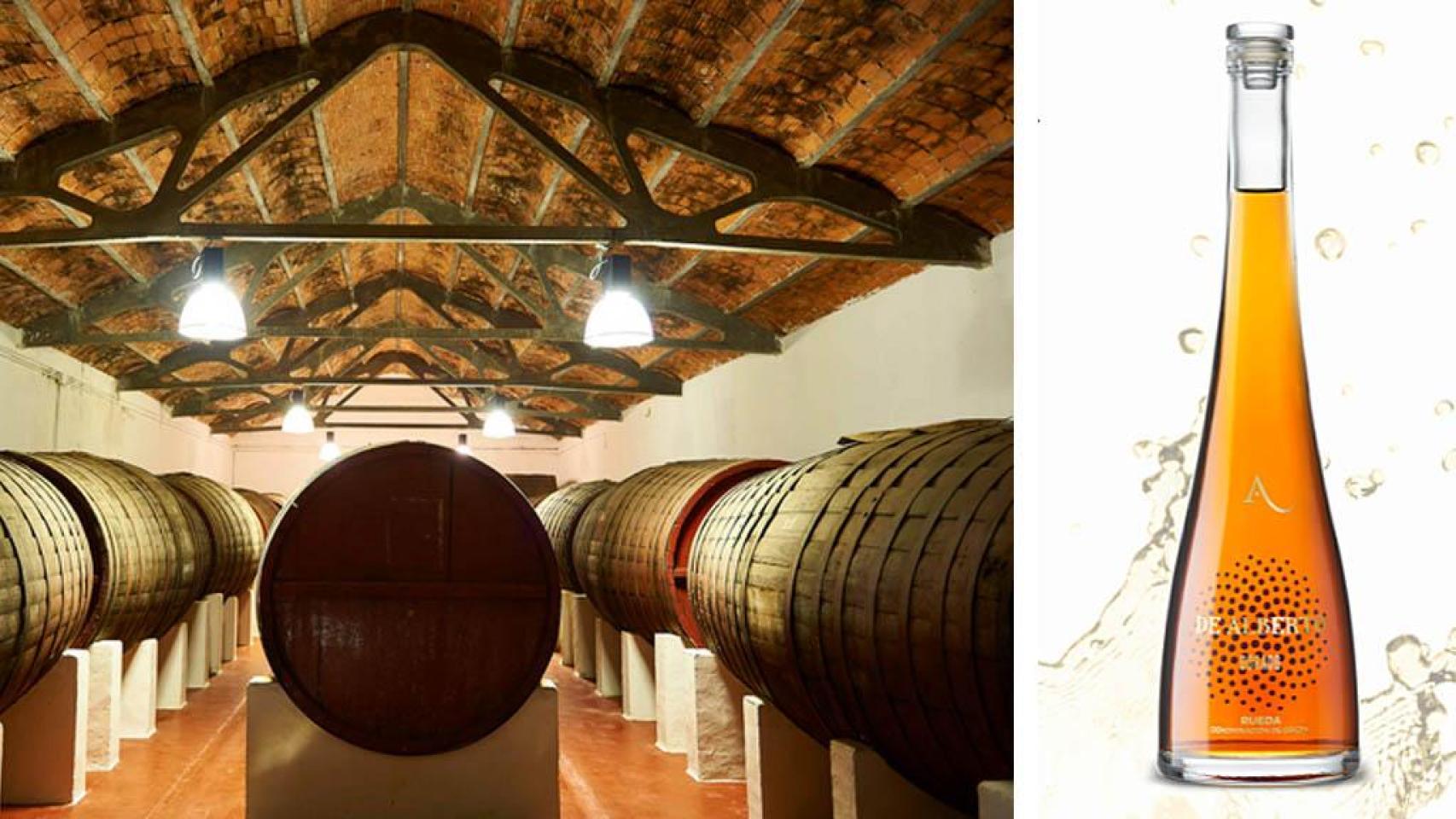 Bodegas de Alberto y el vino premiado con un 100.