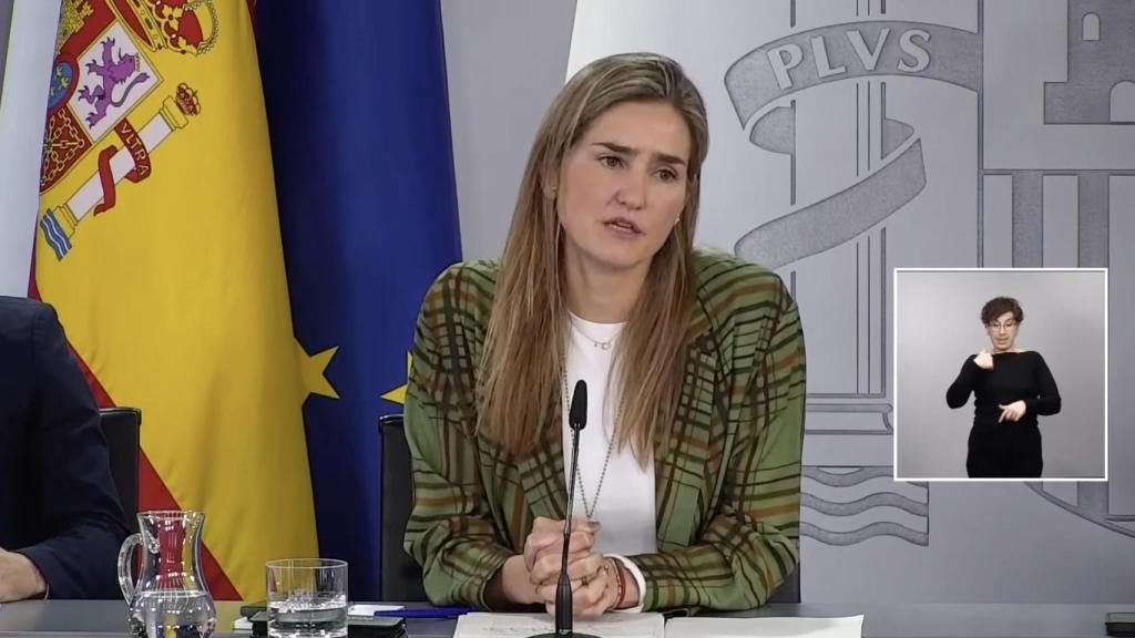 Sara Aagesen, vicepresidenta tercera y ministra para la Transición Ecológica, en rueda de prensa tras el consejo de ministros