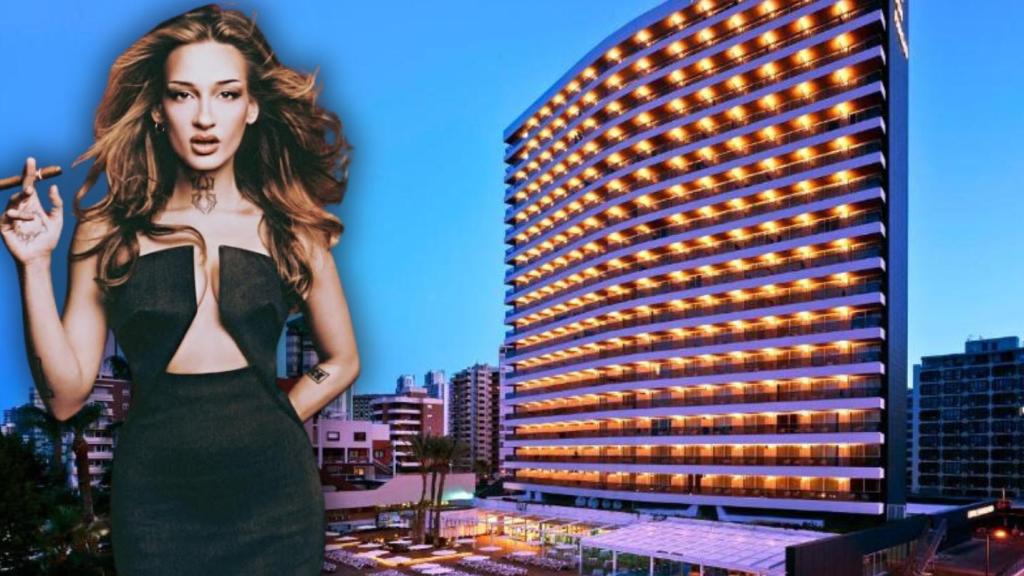 Luna Ki y el hotel Don Pancho, en un fotomontaje de BLUPER.