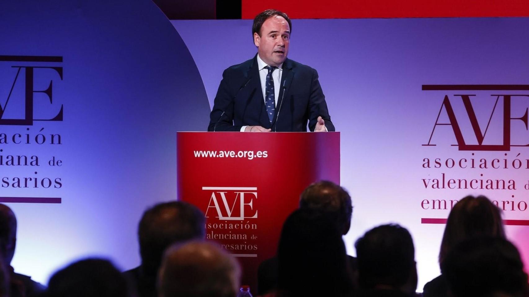 Juanfran Pérez Llorca durante la clausura de la Asamblea General de AVE. Rober Solsona / Europa Press