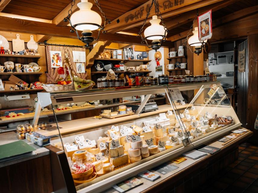 Una tienda de los famosos quesos suizos en Grindelwald.