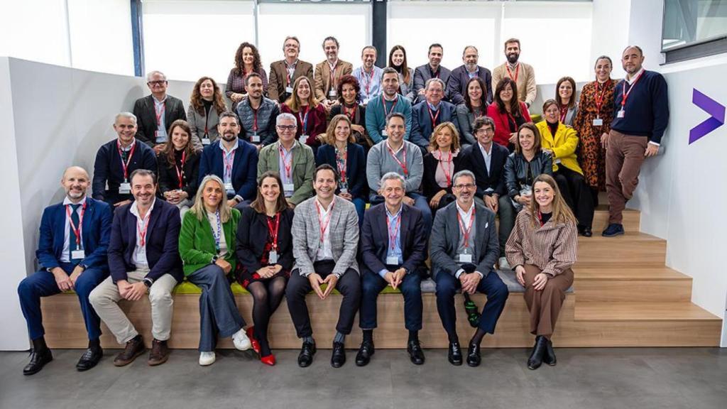 Los directivos de Málaga Tech Park asistentes a esta reunión.