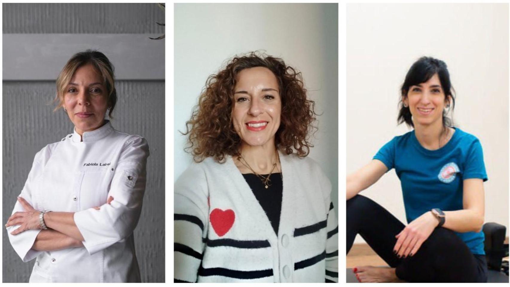 Fabiola Lairet, chef de gastronomía japonesa; Silvia Miralles, profesora de secundaria; y Elena Carmona, propietaria de una escuela de pilates y baile.
