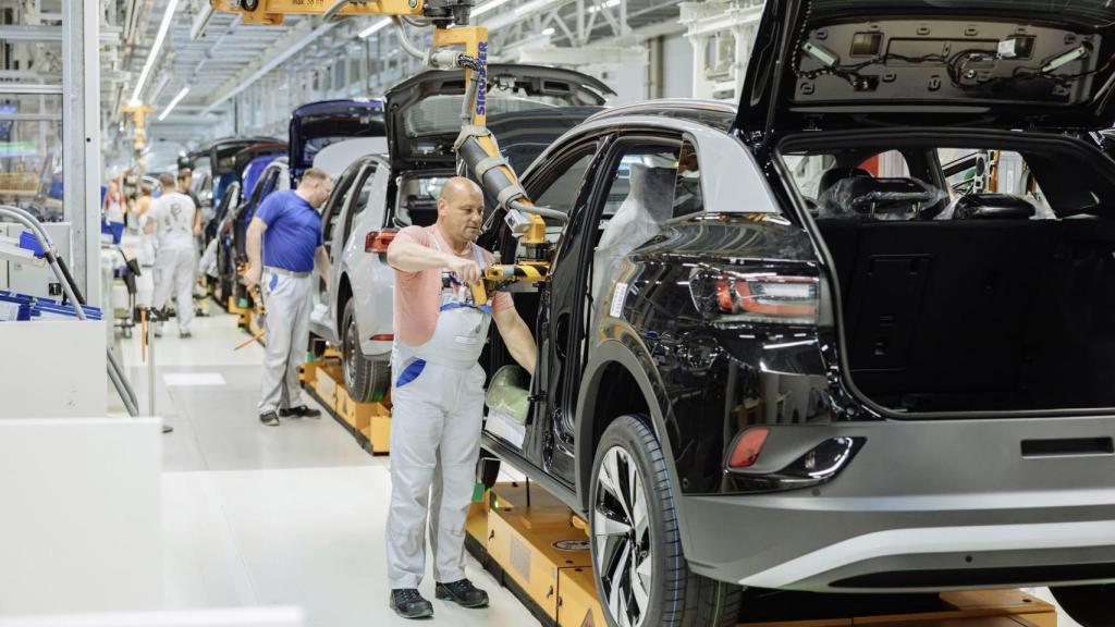 Línea de montaje en la factoría que el Grupo Volkswagen tiene en Zwickau.