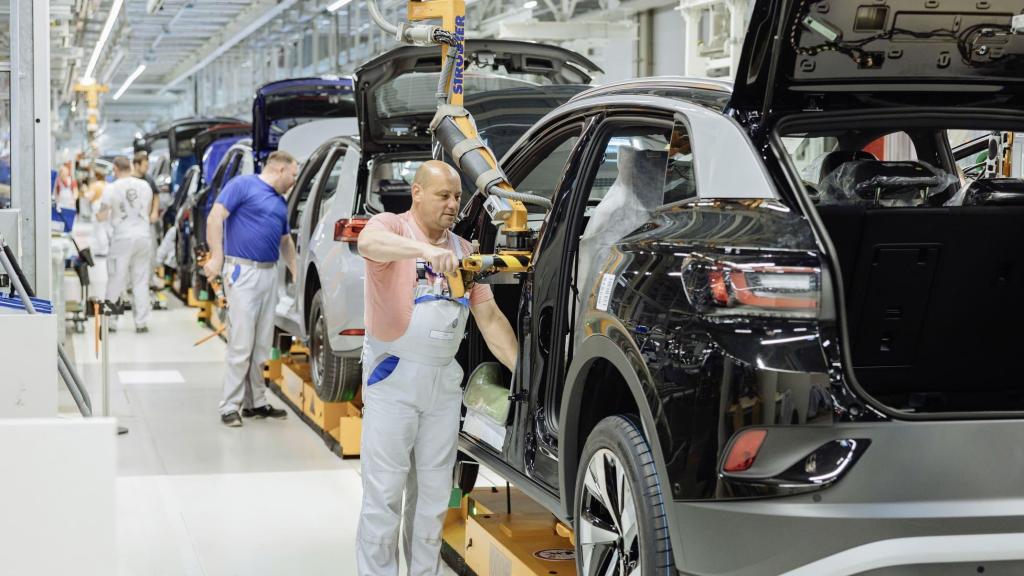 Línea de montaje en la factoría que el Grupo Volkswagen tiene en Zwickau.