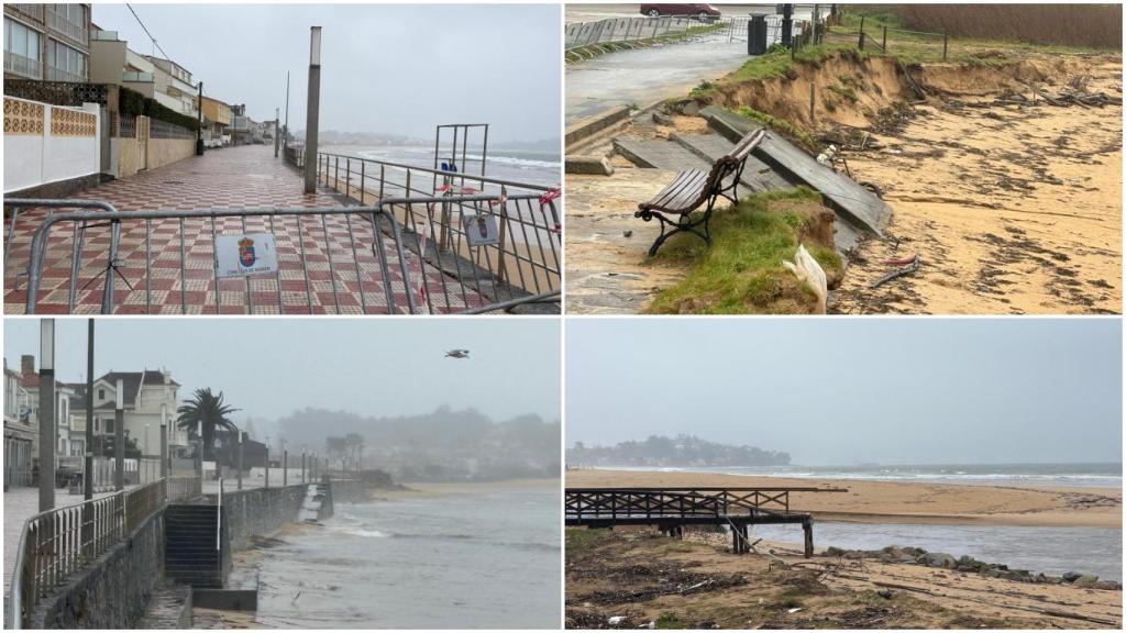 Así han sido los destrozos en Nigrán (Pontevedra) tras el paso de las borrascas: El mar busca su sitio