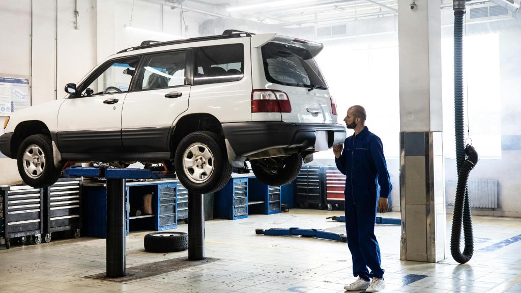 Un taller mecánico.