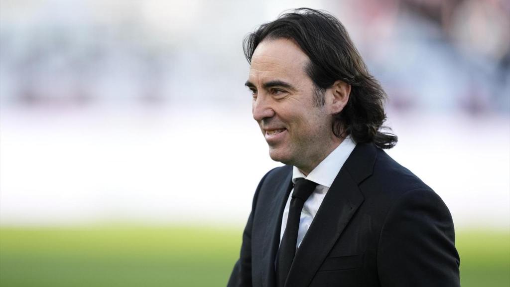 Raúl Martín Presa, presidente del Rayo Vallecano, en el estadio de Vallecas