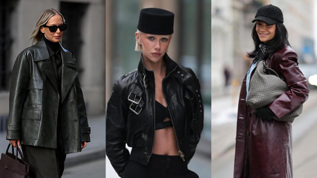 Imágenes de 'street style' de prescriptoras usando el material en sus looks.