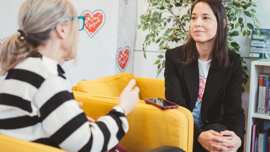 La directiva, en un momento de la entrevista.
