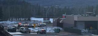 The Tumbler Ridge school where the shooting occurred.