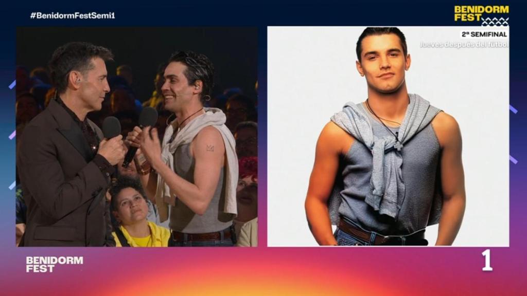 Javier Ambrossi se 'vistió' de Jesús Vázquez en su faceta de cantante en los noventa.