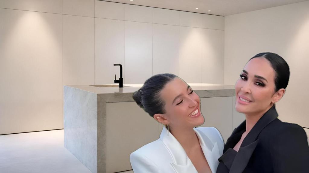 Montaje de Alba, Vicky y su cocina.