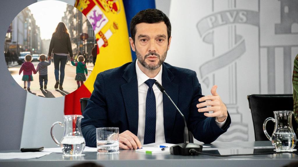 Montaje de Pablo Bustinduy (Gabriel Luengas / Europa Press) con una familia.