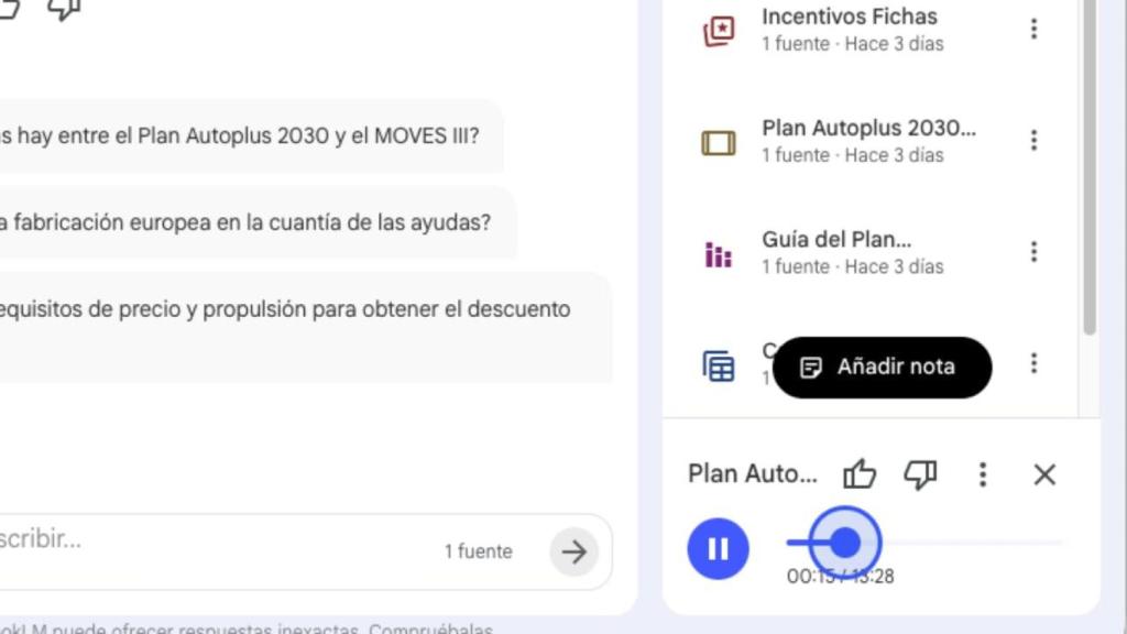 Podcast generado en Notebook LM
