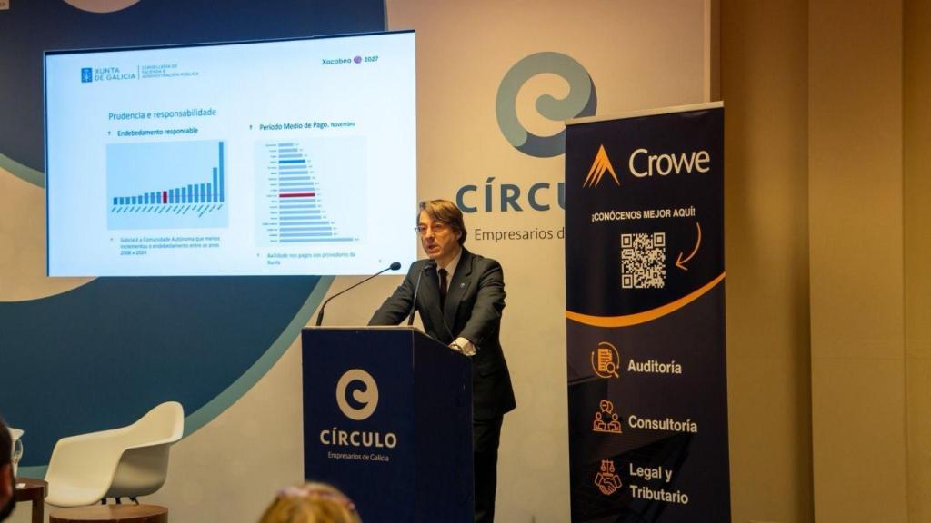 El conselleiro Migel Corgos, ayer en el Círculo de Empresarios