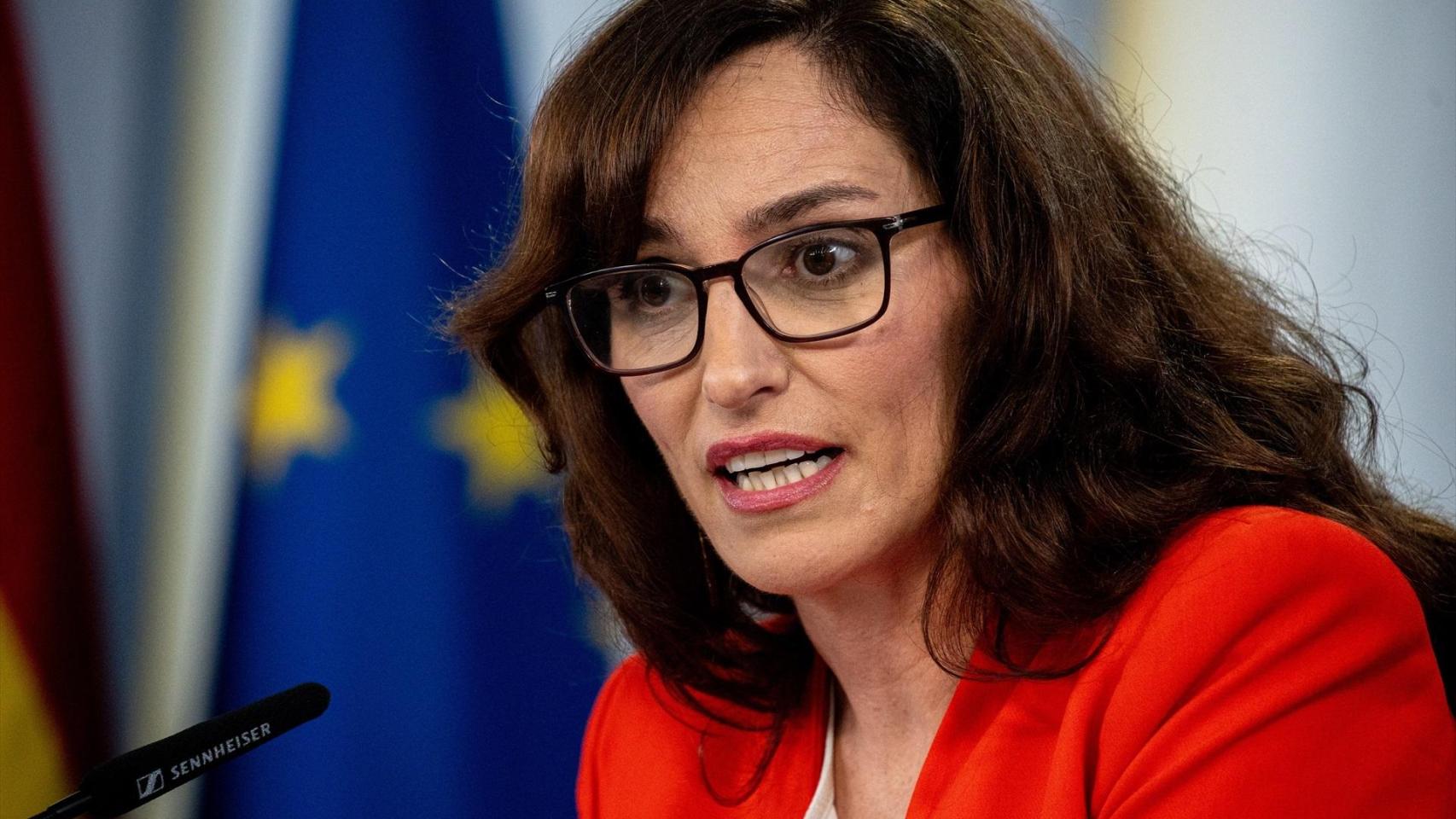 Mónica García, ministra de Sanidad, en el Consejo de Ministros del pasado martes.