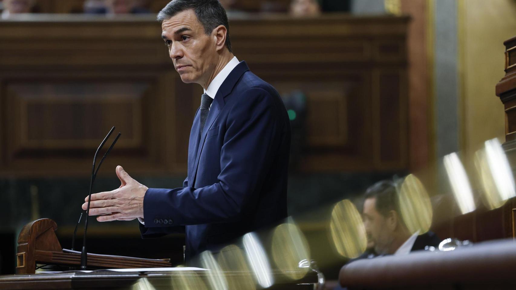 El presidente del Gobierno, Pedro Sánchez, en el Congreso
