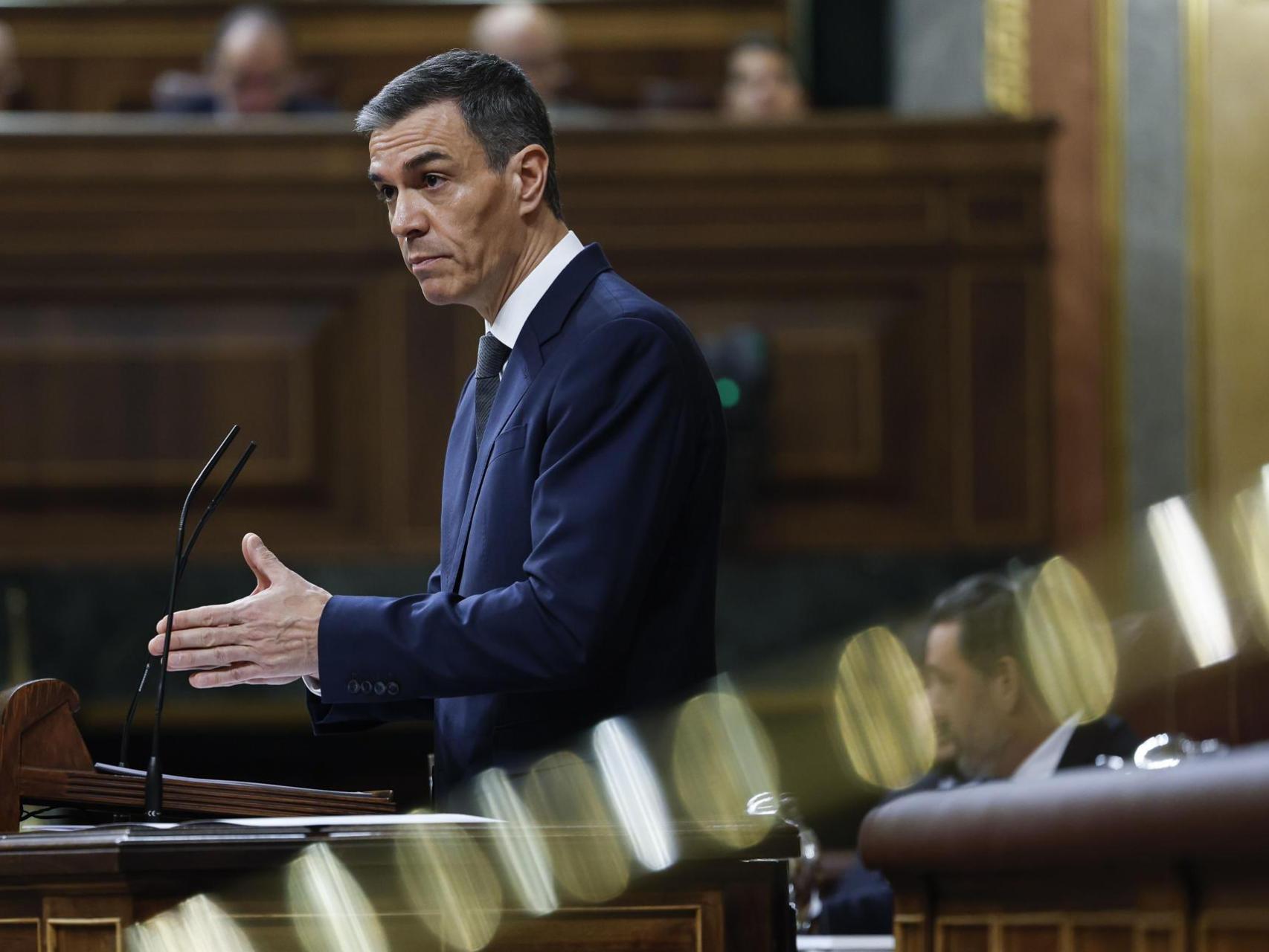 Pedro Sánchez, este miércoles en el Congreso.
