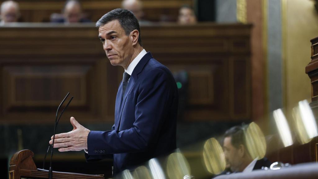 El presidente del Gobierno, Pedro Sánchez, en el Congreso