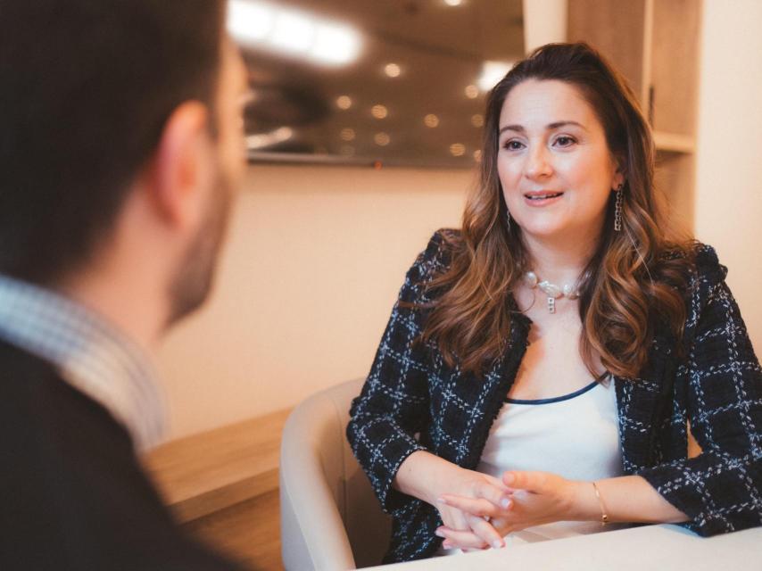 Elena Vicente, en un momento de su entrevista con Magas.