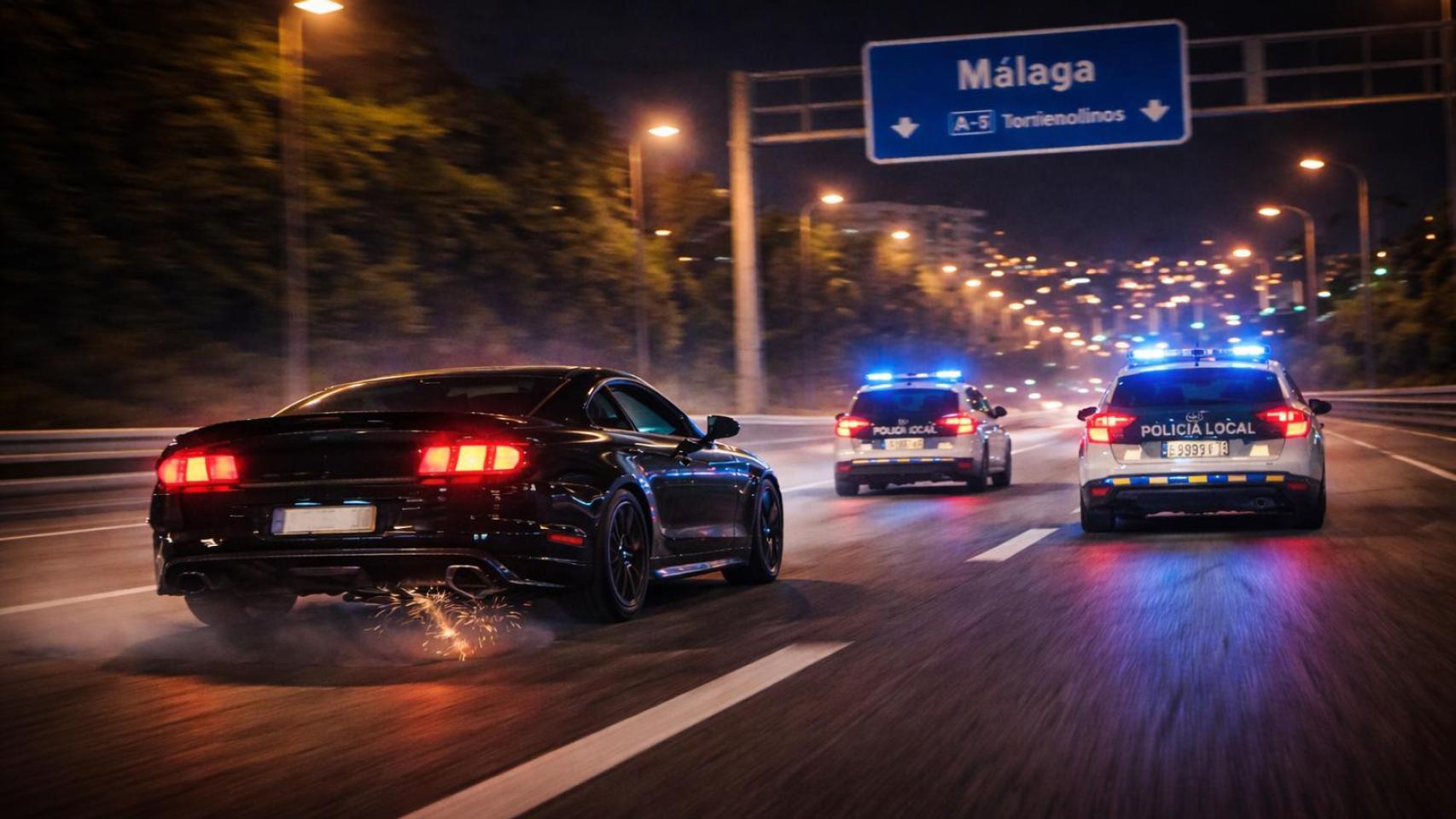 Imagen creada con IA de una hipotética persecución.