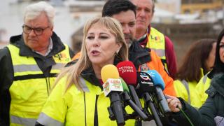 La consejera Carolina España comparece ante los medios.
