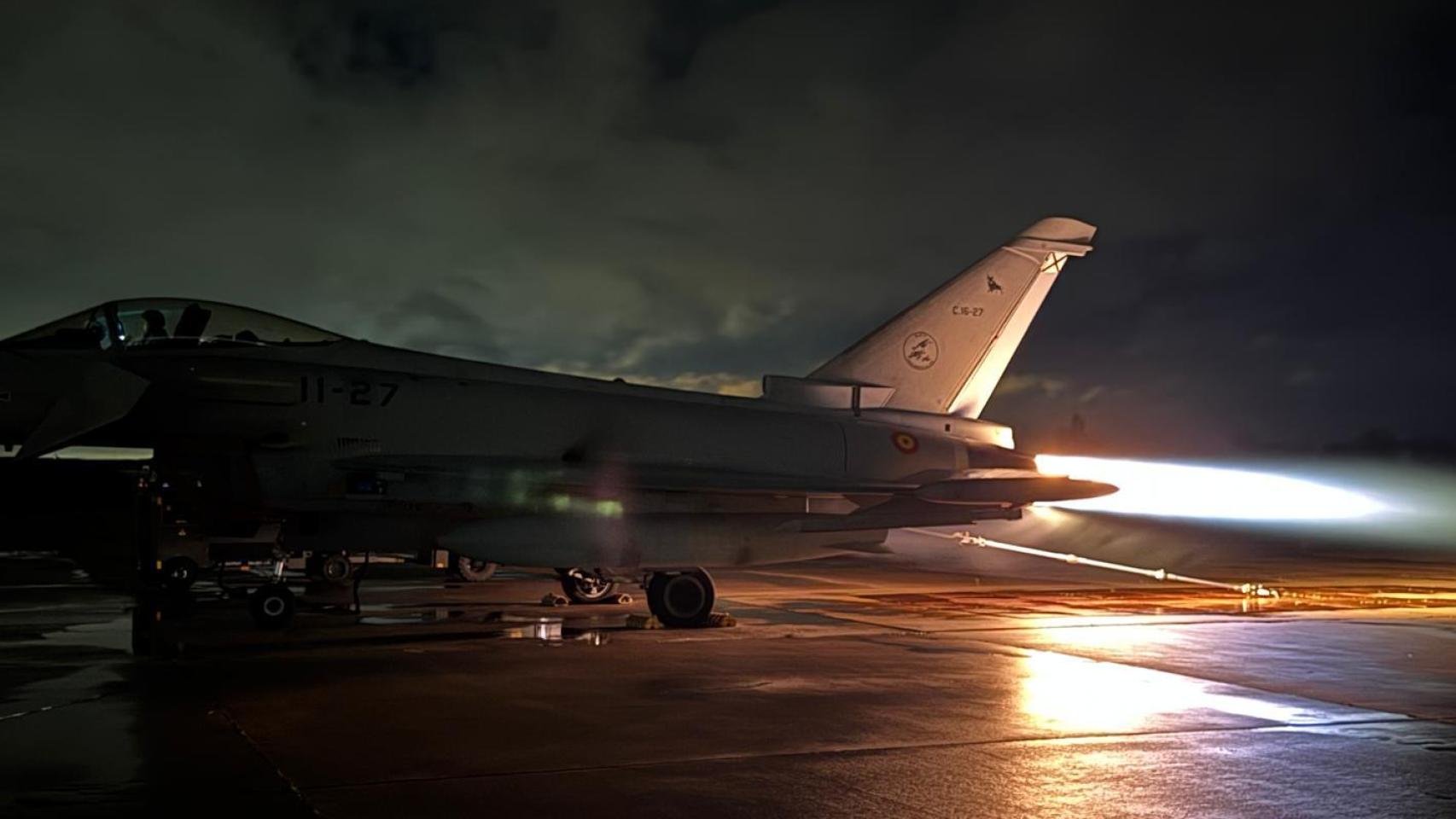 Un Eurofighter durante las pruebas en Torrejón