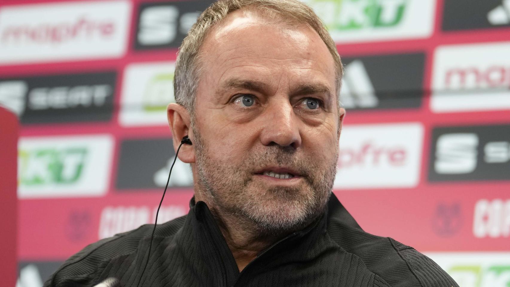 Hansi Flick, en la rueda de prensa.