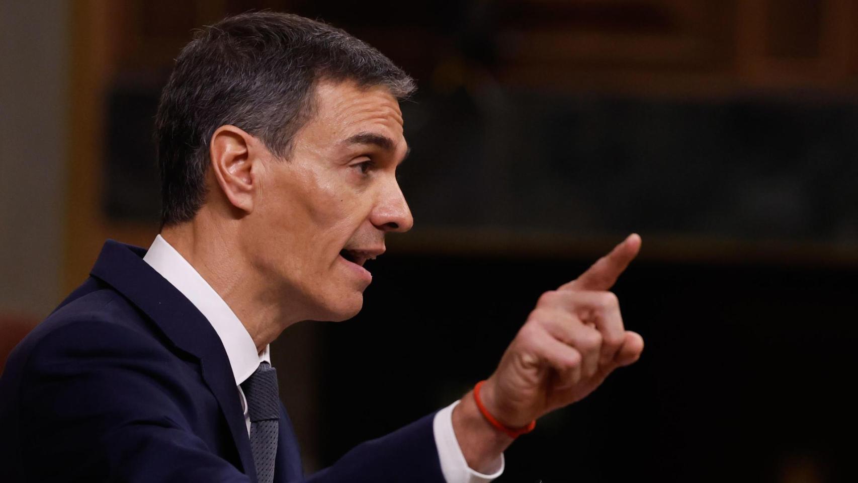 El presidente del Gobierno, Pedro Sánchez, este miércoles en el Congreso.