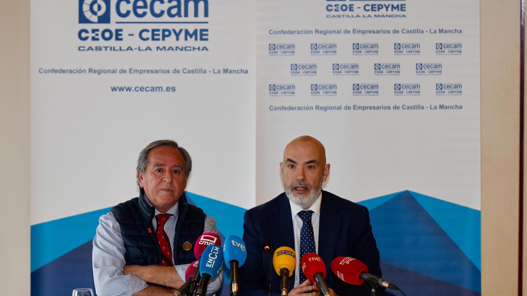 Ángel Nicolás y Mario Fernández durante el balance de Cecam. Foto: Javier Longobardo.