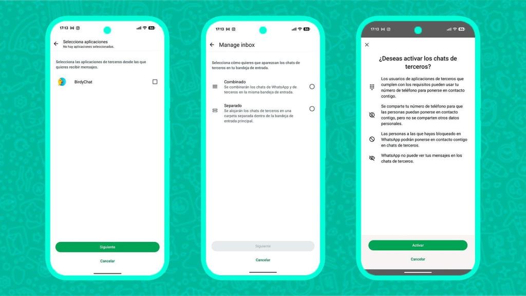 Proceso de activación de estos chats.