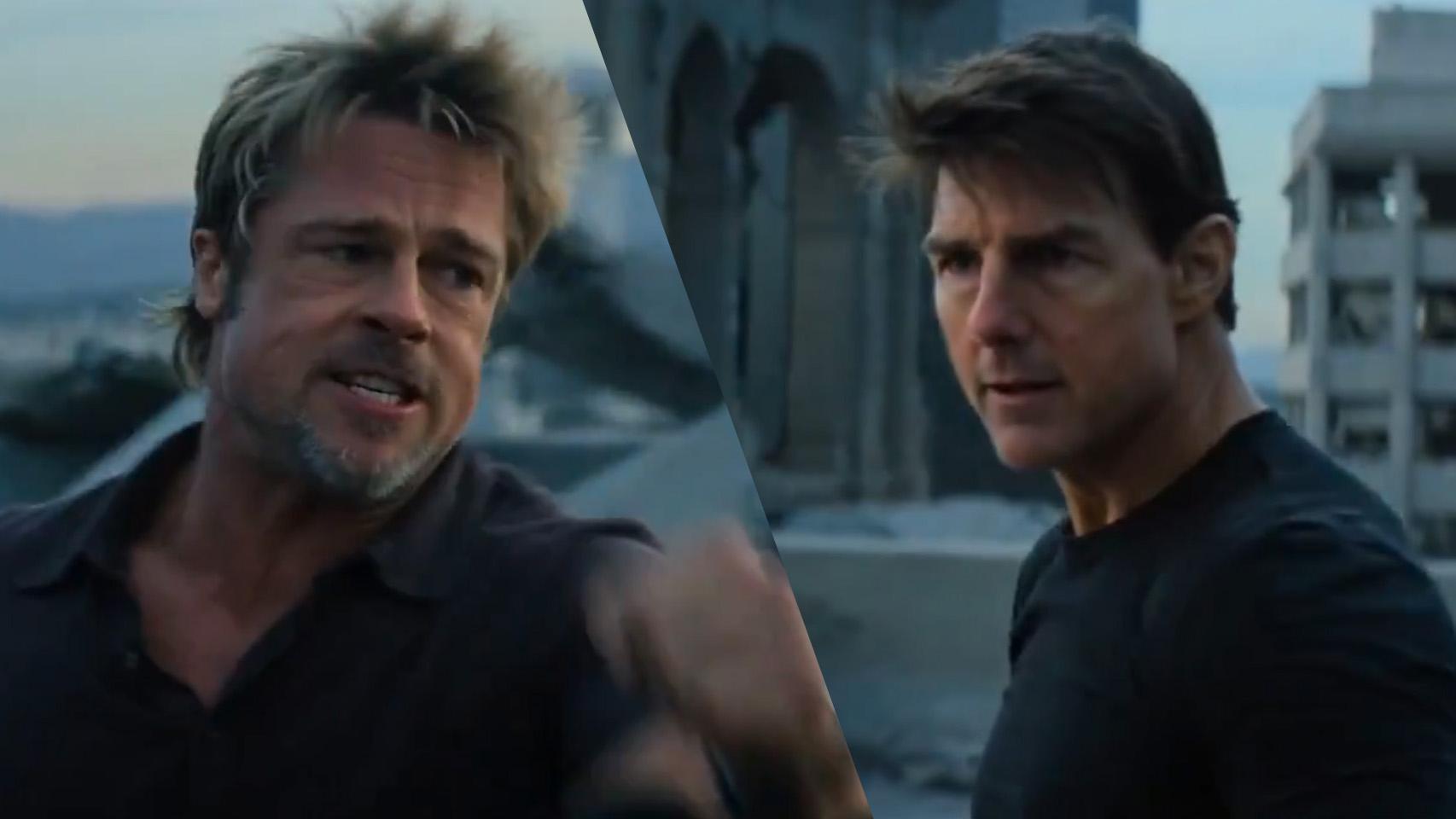 Fotomontaje con un vídeo generado por IA con las caras de Brad Pitt y Tom Cruise.